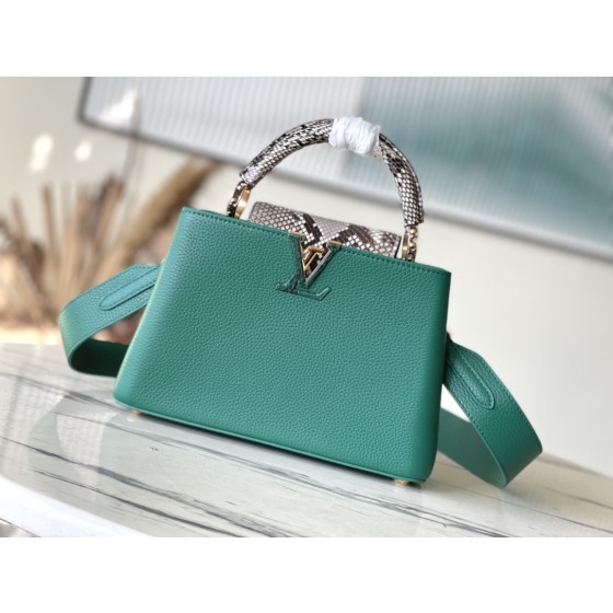 𝐋𝐎𝐔𝐈𝐒𝐕𝐔𝐈𝐓𝐓𝐎𝐍 N80931/M48865 Green Snake Shoulder This Capuchines BB handbag